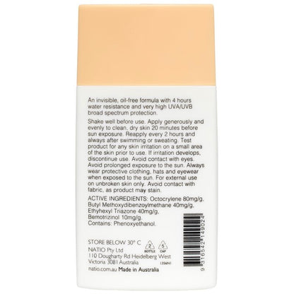 Natio Invisible Face Fluid Sunscreen SPF 50+ 60ml