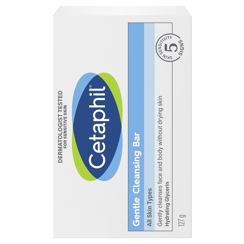 Cetaphil Gentle Cleansing Bar 127g – Hypoallergenic for Sensitive Skin