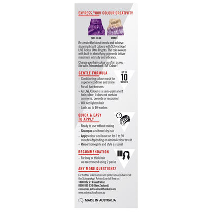 Schwarzkopf LIVE Colour Magnetic Purple Semi Permanent 75ml