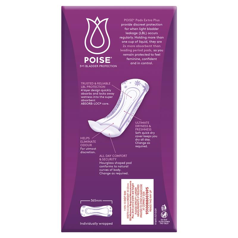 Poise Pads Extra Plus 10 Pack - Discreet Bladder Protection