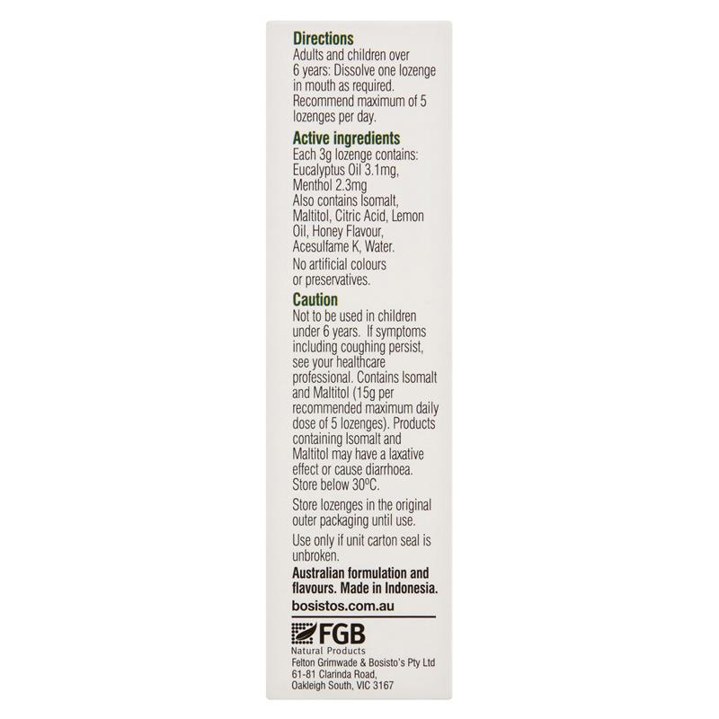 Bosisto's Eucalyptus Throat Lozenges - 50g (17 Lozenges)