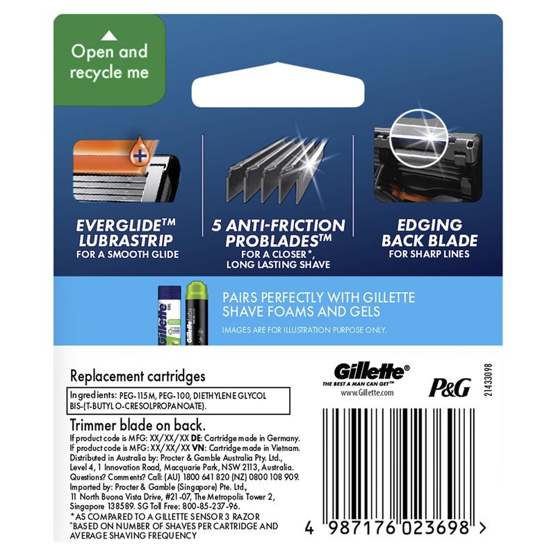 Fusion ProGlide Flexball Razor Blades 4 Cartridges Refills
