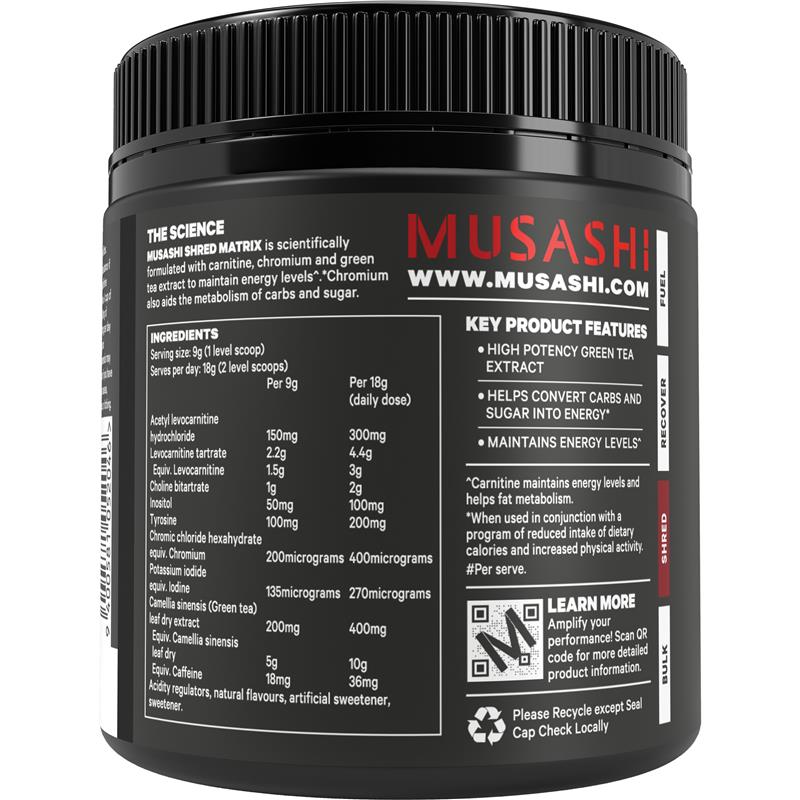 Musashi Shred Matrix Powder Raspberry Lemonade 270g
