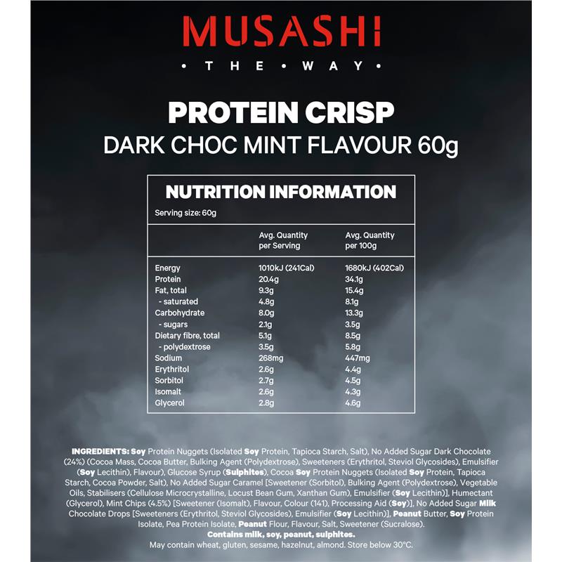Musashi Protein Crisp Bar Choc Mint 60g