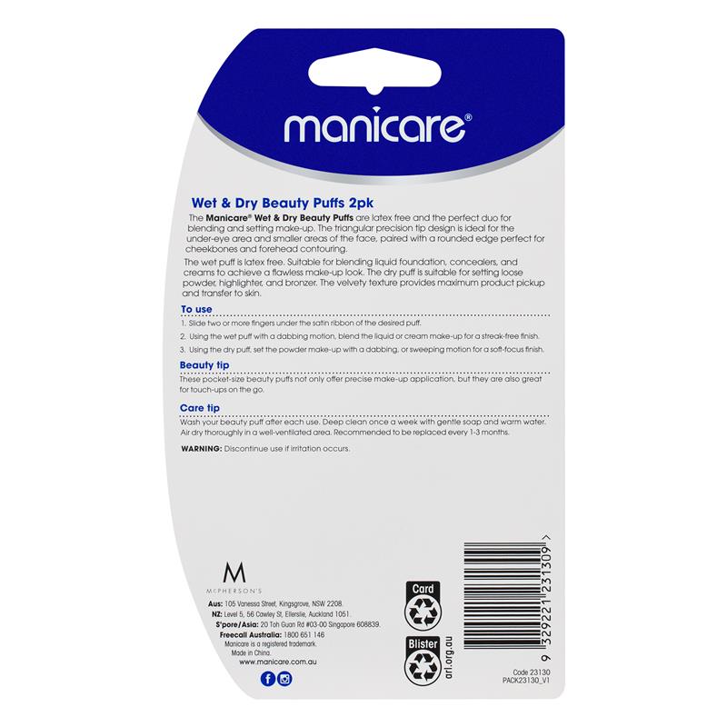Manicare West & Dry Beauty Puffs 2 Pack