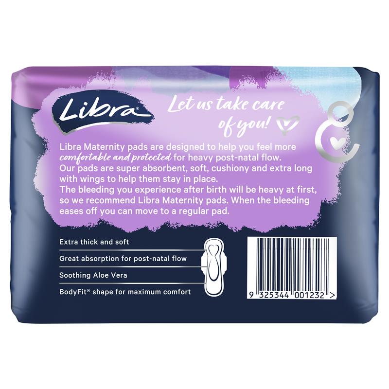 Libra Extra Long Maternity Pads Wings 10 Pack