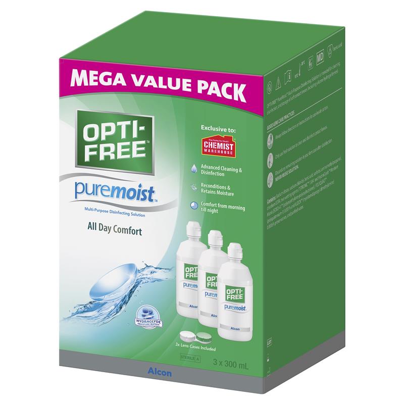 Opti-Free Puremoist Mega Value Pack - 3 x 300ml