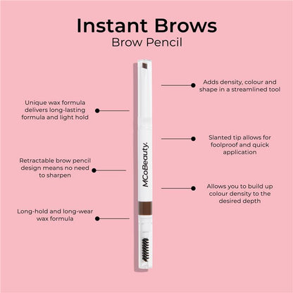 MCoBeauty Instant Brows Retractable Brow Pencil Medium/Dark New
