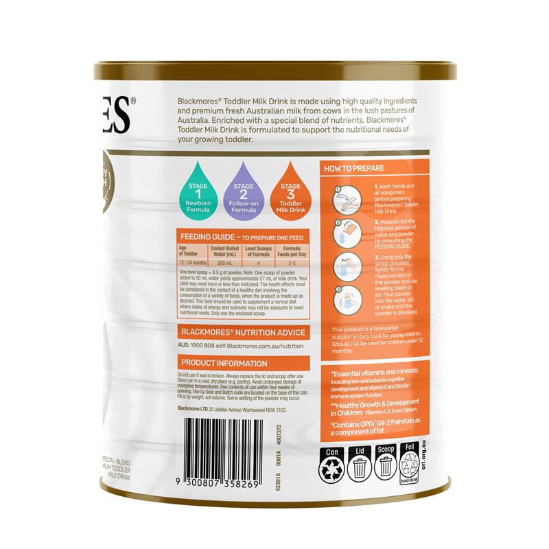 Blackmores Toddler Milk Drink 900g - Nutritional Support for Growing Toddlers 12+ Months