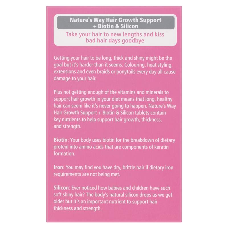 Nature's Way Hair Growth Support with Biotin & Silicon - 30 Tablets