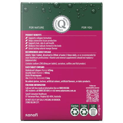 Nature's Own Collagen + Skin Support Effervescent 60 Tablets