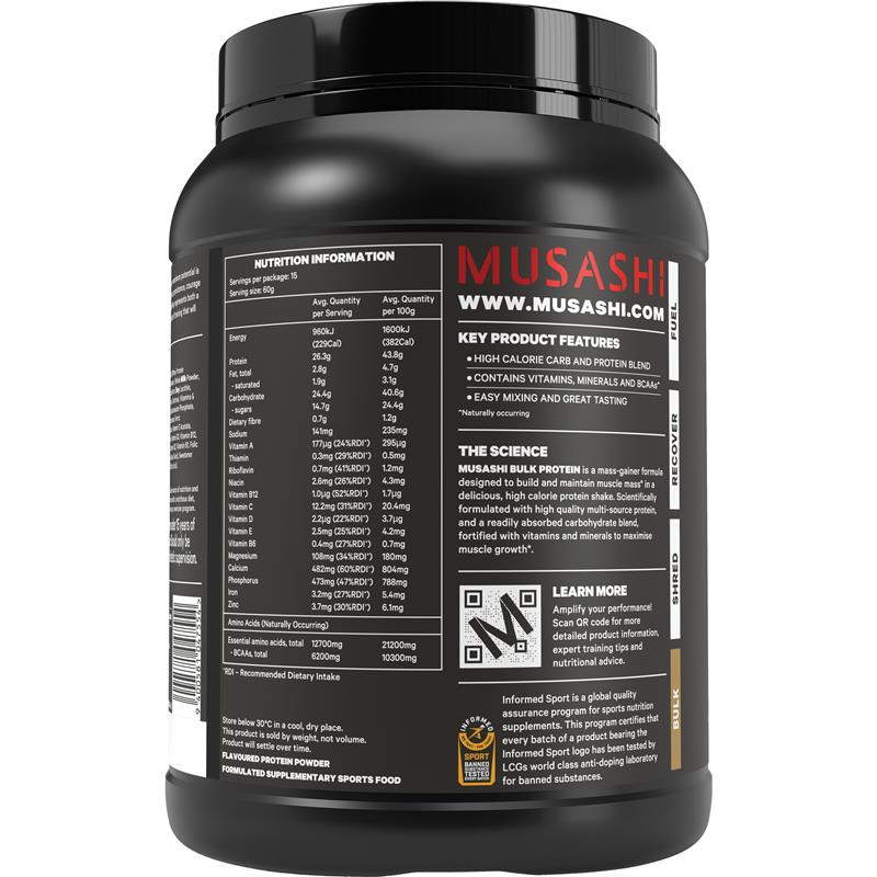 Musashi Bulk Protein Vanilla - 900g
