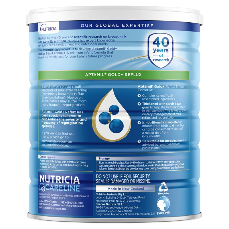 Aptamil Gold+ Reflux Baby Infant Formula 900g
