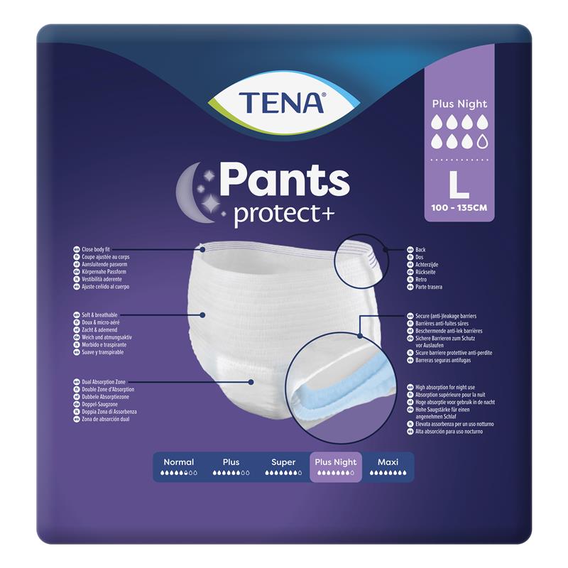 Tena Night Incontinence Pants - Large, 12 Pants, Dermatologist Tested
