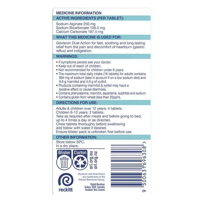 Gaviscon Dual Action Heartburn Relief - Mixed Berry 16 Pack