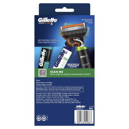 Gillette Proglide Manual Razor + 4 Blade Refills Starter Kit