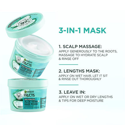 Garnier Fructis Hair Food Hydrating Aloe Vera 3-in-1 Mask Treatment 390ml