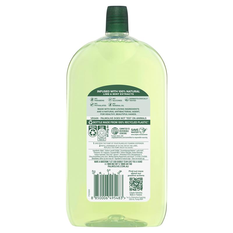 Palmolive Foaming Antibacterial Hand Wash Lime & Mint Refill - 1L