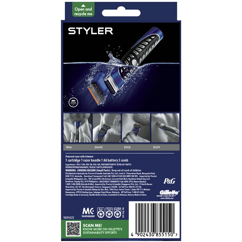 Gillette Fusion ProGlide Power Styler Shaving Razor - Ultimate Grooming Tool