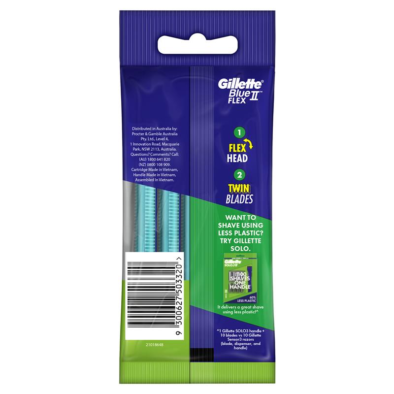 Gillette Blue II Plus Disposable Razors 5 Pack - Precision Shaving