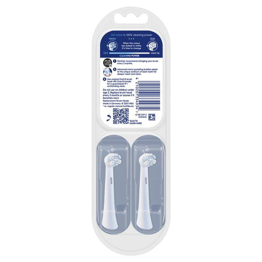Oral B Power Toothbrush iO Advanced Clean Refills White 2 Pack