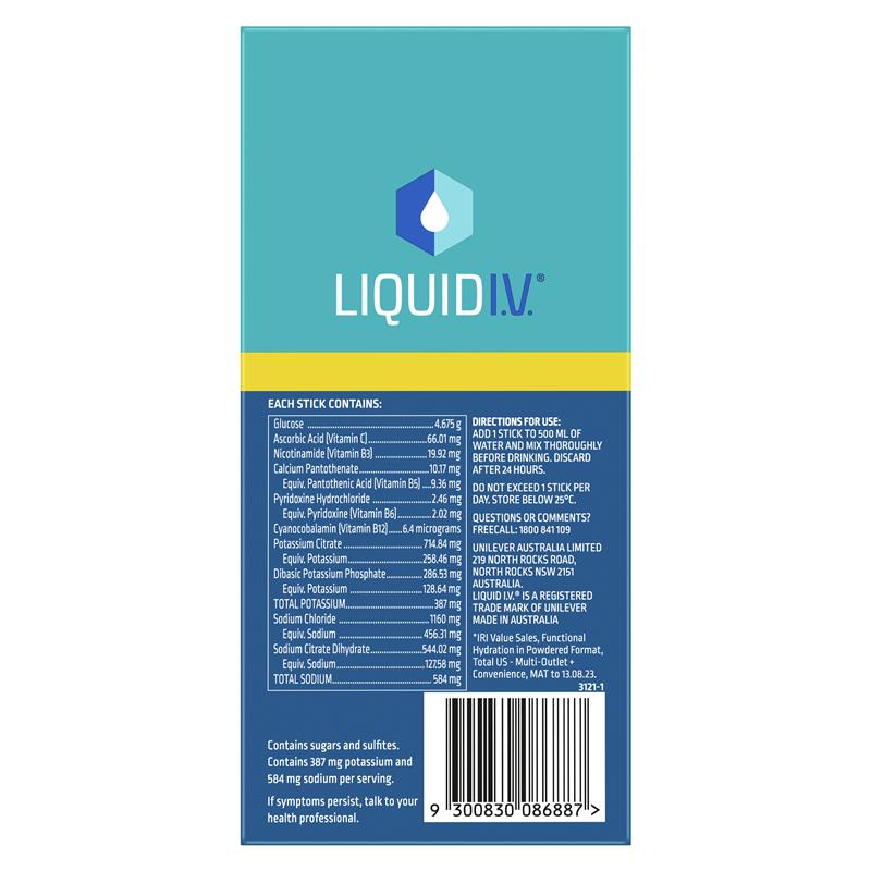 Liquid IV Hydration Lemon Lime - 10 Sachets