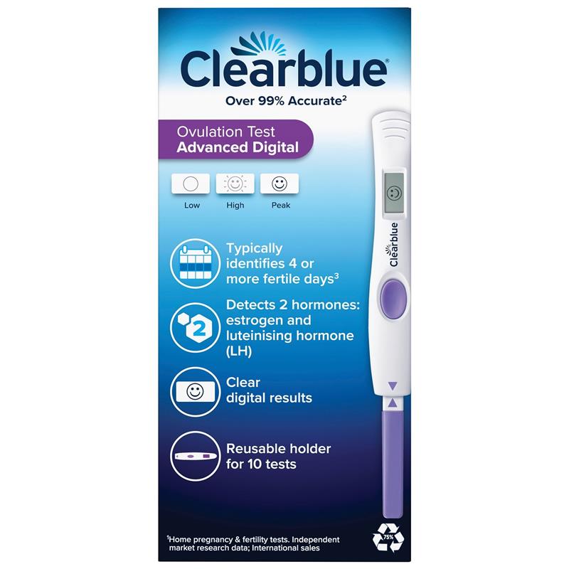 Clearblue Advanced Dual Hormone Digital Ovulation Test Kit - 10 Test
