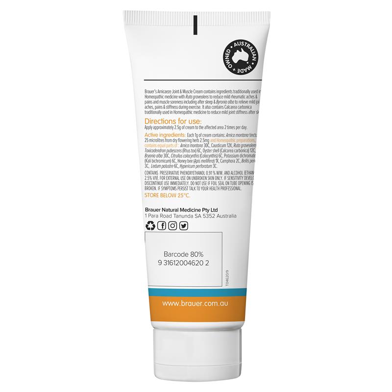 Brauer Arnicaeze Joint & Muscle Cream 100g - Pain Relief Formula
