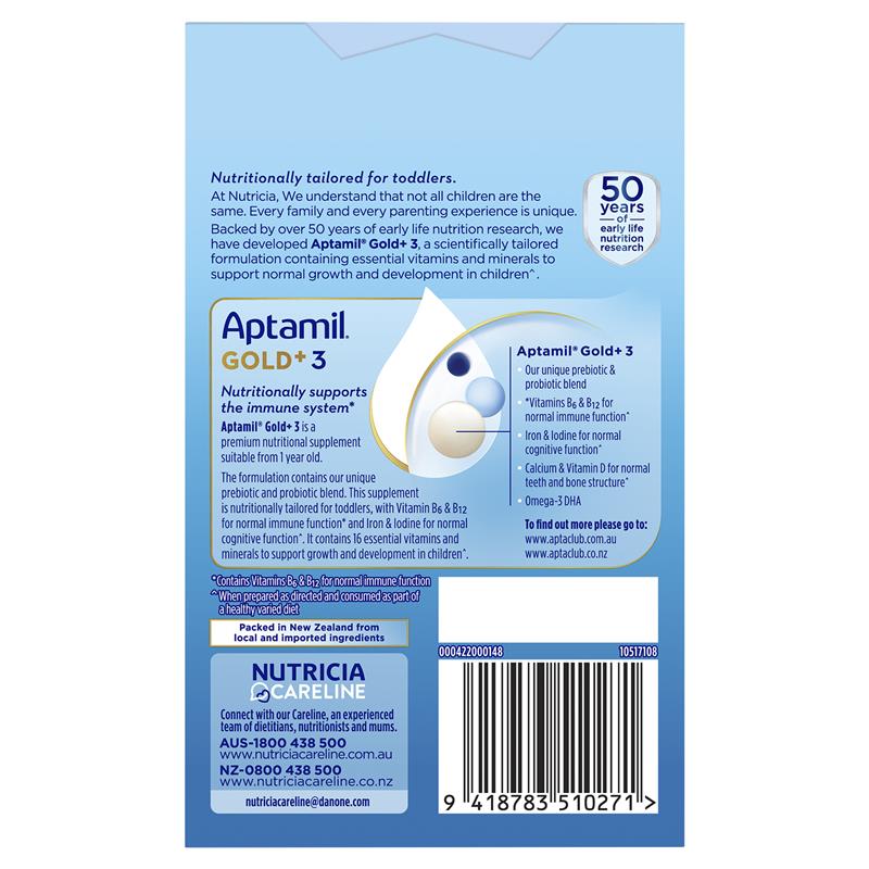 Aptamil Gold+ Stage 3 Sachets 4x33.6g
