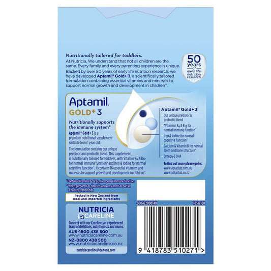 Aptamil Gold+ Stage 3 Sachets 4x33.6g