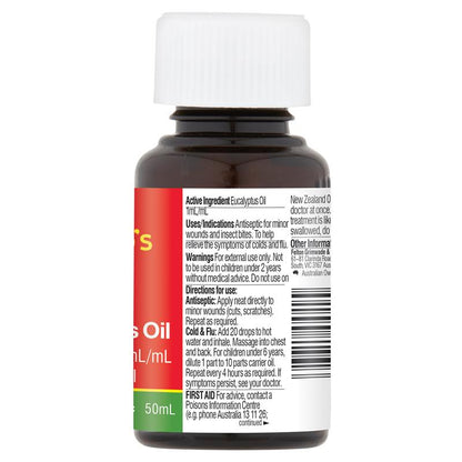 Bosisto's Eucalyptus Oil 50ml - Versatile Natural Antiseptic