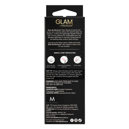 Glam By Manicare Glam Ready Pre-Glued Nails Rose Petal Jelly 30 Pieces