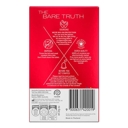 Durex Thin Feel Condoms 30 Pack - Ultimate Sensitivity & Protection
