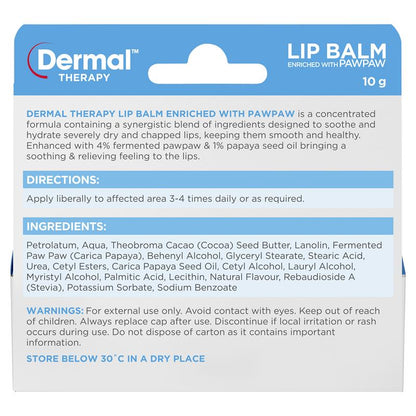Dermal Therapy Lip Balm Paw Paw 10g