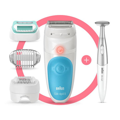 Braun Silk-Epi 5 SES5-810 Wet/Dry Epilator - White/Blue