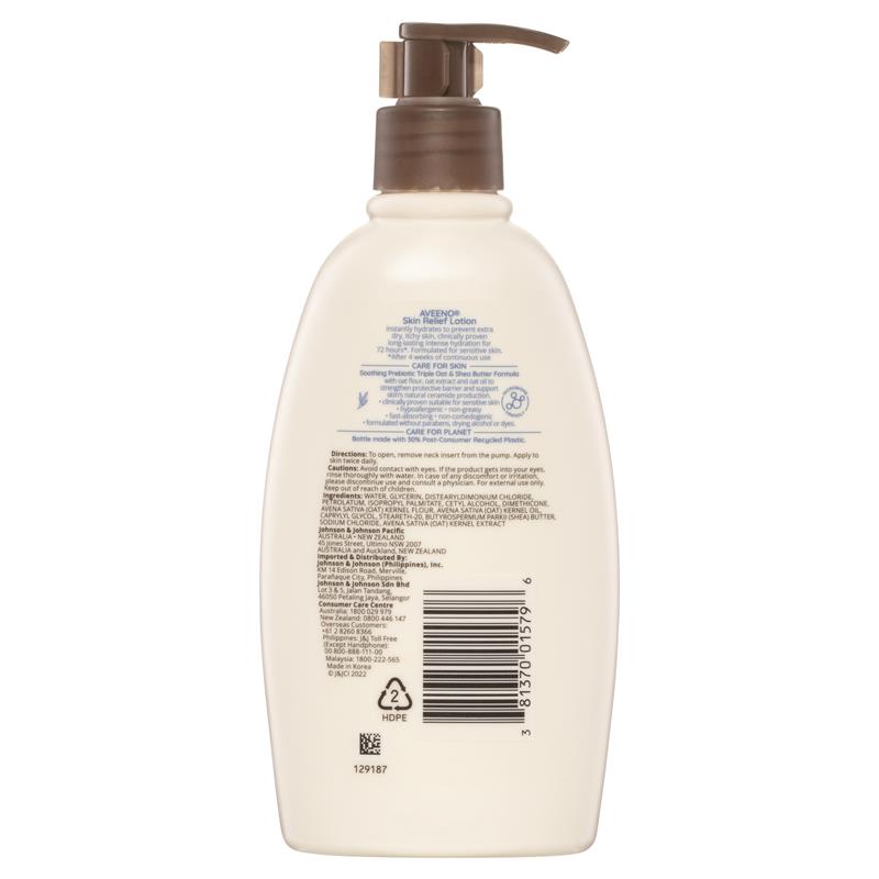 Aveeno Skin Relief Fragrance Free Moisturising Body Lotion 354mL - Hydrate & Soothe