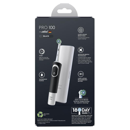 Oral B Pro 100 Cross Action Power Toothbrush Black