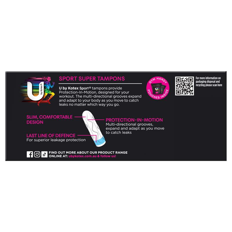 U By Kotex Sport Super Tampons 16 Pack