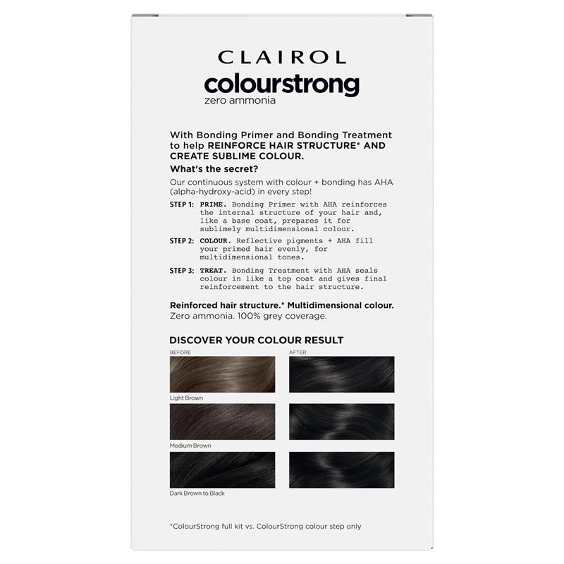 Clairol Colour Strong Permanent Colour Kit 1.0 Black - Ammonia Free