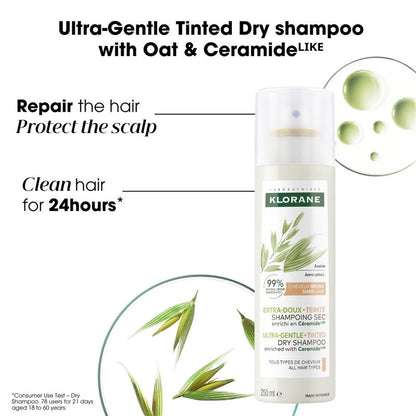 Klorane Dry Shampoo With Oat & Ceramide Dark Hair 250ml