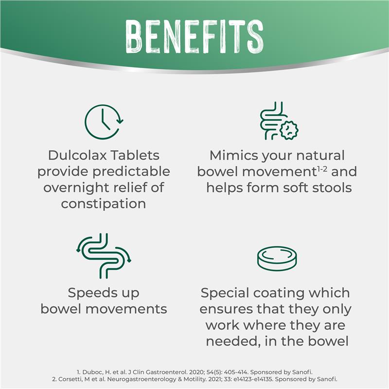 Dulcolax Laxatives 5mg - 20 Tablets for Overnight Relief