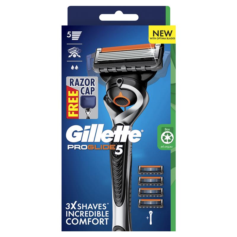 Gillette ProGlide Men's Razor Kit with FlexBall & 5-Blade Refills, 4-Pack