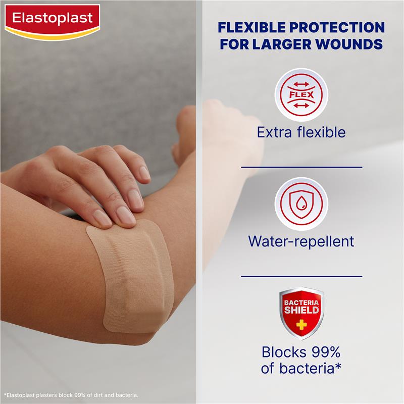 Elastoplast Flexible Fabric Strips XXL - 5 Pack for Large Wounds