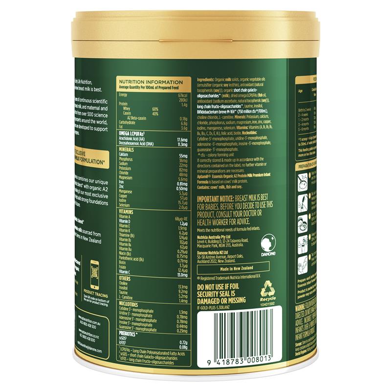 Aptamil Essensis Organic A2 Protein Milk 1 Premium Infant Formula From Birth to 6 Months 900g
