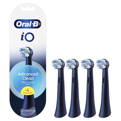 Oral-B iO Advanced Clean Electric Toothbrush Refills - Black, 4 Pack