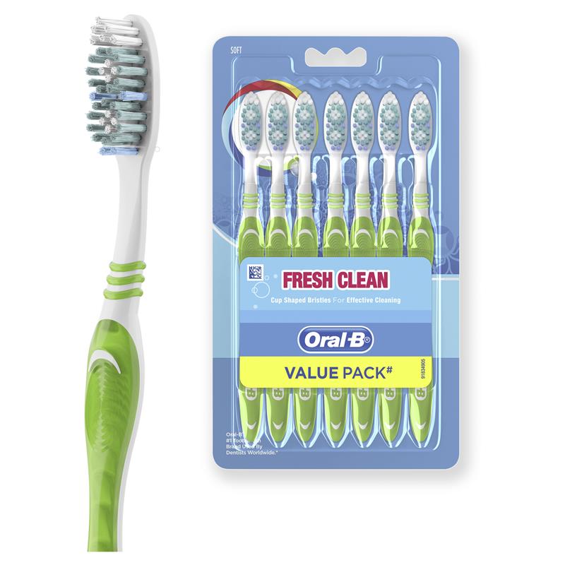 Oral-B Fresh Clean Soft Manual Toothbrush - 7 Pack