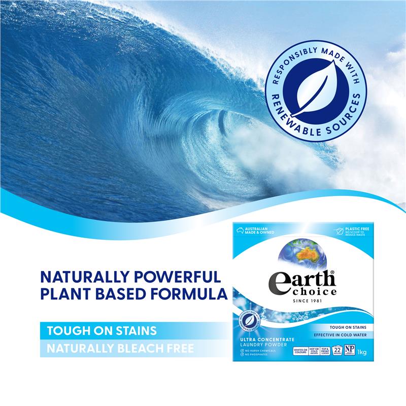 Earth Choice Laundry Powder Dual Format 1kg - Eco-Conscious Stain Removal