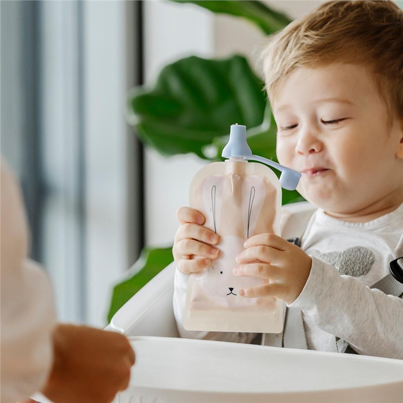 On The Go Food Pouch - Dusty Rose & Sand, 120ml Animal Print, 10 Pack