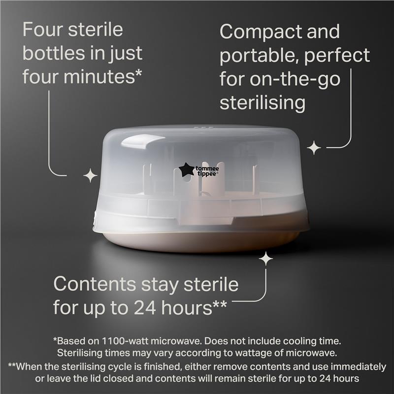 Tommee Tippee Microwave Steam Steriliser - 4-Minute Cycle