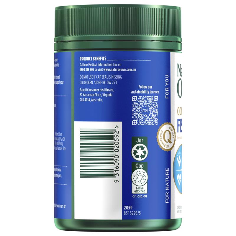 Nature's Own Concentrated Fish Oil 4 in 1 180 Capsules
